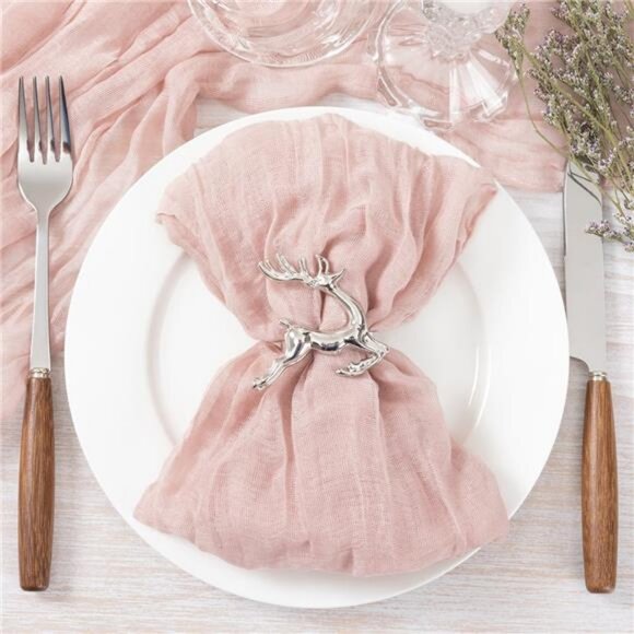 Cheesecloth Napkins Pink Easter Spring Napkins 24 Boho Washable Table Napkins - Picture 2 of 6